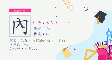 內是人還是入|字:內 (注音:ㄋㄟˋ,部首:入) 